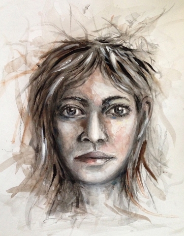 Non Existent Portrait - Michael Mills - pencil,ink, watercolor, casein portrait drawing